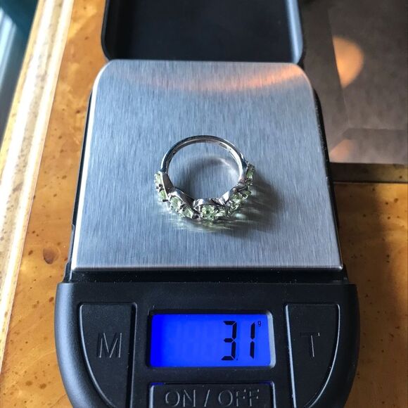 Natural Arizona Peridot Sterling Silver Heart Ring Size 7 - Picture 7 of 8
